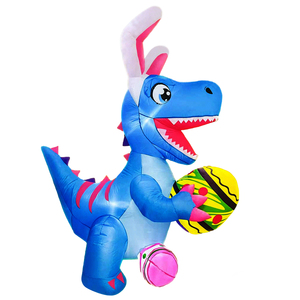 ของตกแต่งกลางแจ้งสำหรับเทศกาลอีสเตอร์ ไดโนเสาร์เป่าลมขนาด 6 ฟุต พร้อมไข่ในตัว มีไฟ LED ในตัว สำหรับตกแต่งสวนบ้านและงานปาร์ตี้ - Product Image 1