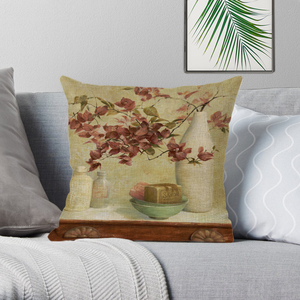 Vintage Blossom Home Decor <span class=keywords><strong>Funda</strong></span> de <span class=keywords><strong>almohada</strong></span> de lino Decorativo Rosa <span class=keywords><strong>Azul</strong></span> Cojines <span class=keywords><strong>Funda</strong></span> de <span class=keywords><strong>almohada</strong></span> - Product Image 3
