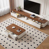 Ensemble meuble TV et table basse moderne pour salon, chambre, salle à manger, plateforme de rangement domestique en bois, couleur personnalisable, luxe léger
