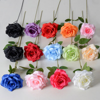 Usine en vrac en gros artificielle unique velours Roses fleur rouge blanc bleu rose noir violet personnalisé Rose fleurs décoratives