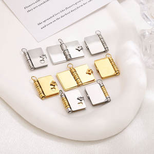 Colgantes y dijes de moda de acero inoxidable 316L chapados en oro PVD de 14K y 18K personalizados DIY, dije de libro para pulsera para la fabricación de joyas - Product Image 3