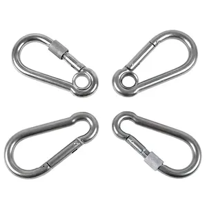 Spring Snap Hook DIN5299 Stainless Steel Carabiner Carbine Snap Hook Spring Buckle Key Ring Carabine Heavy Duty For Camping Hiking