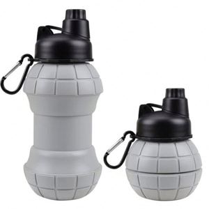 Bouteille d'eau de voyage en silicone 18oz pliable réutilisable sans BPA anti-fuite pour les sports de plein air, la salle de sport, le camping et l'hydratation quotidienne - Product Image 4