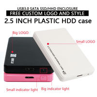 Harga Baru Plastik Sata Ke USB3.0 2.5 Inci Hard Disk Drive Enclosure Sistem Penyimpanan Eksternal Kotak Kotak HDD