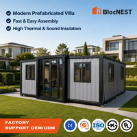 BlocNEST Maison Extensible pour Conditions Météorologiques Extrêmes, Maison Préfabriquée, Isolation PU, Acier Q355B, Villa Modulaire Prête à l'Expédition