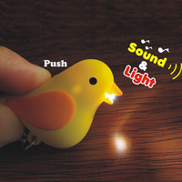 Porte-clés lumineux LED en plastique en forme d'animal, cadeau promotionnel, petit oiseau, lumière LED, porte-clés, breloques pour sac de voiture