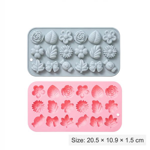 Moldes de silicona para chocolate, gelatina, postres, cera derretida, cubitos de hielo, con diseños de primavera, lazo, rosa y hoja, de grado alimenticio, para hacer dulces DIY - Product Image 2
