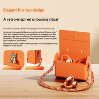 Écouteurs Bluetooth TWS élégants à clip d'oreille avec réduction de bruit ENC et étui de chargement de type sac pour femmes