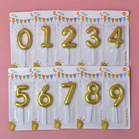 Bougies d'anniversaire en forme de ballon plaquées or, mélange de couleurs dégradées, design numérique et alphabétique, en cire de paraffine, bougies ciel étoilé rêveur