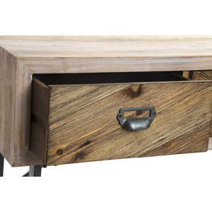 TABLE DE CONSOLE EN BOIS ET MÉTAL 110X32X85 NATUREL - Product Image 3