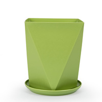 Pots à fleurs carrés en PP avec trou de drainage, design minimaliste durable pour la maison et le jardin, plantes vivantes, options colorées, capacité de 1,6 L