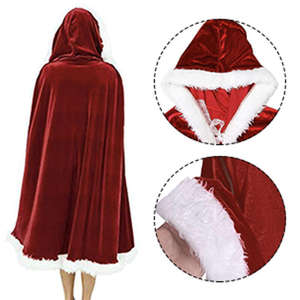 Capa de Navidad Capa para adultos Navidad para niños Santa Claus Juego de rol para hombres Fiesta de mujeres Vestido de actuación de vacaciones Cosplay - Product Image 5