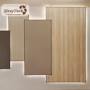 Home acoustic decorative board with pet and slatted wood Veneer structure for interior walls and ceiling