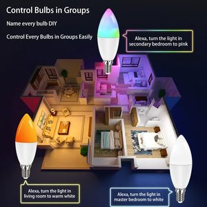 Ampoule LED intelligente WiFi Tuya 9W RGB, programmation horaire, contrôle vocal via application, compatible avec Alexa et Google Home - Product Image 6