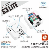 M5Stack AtomS3 Lite Atom Series ESP32-S3FN8 Pengontrol Terprogram Memori 8M Kit Pengembangan Wi-Fi untuk Node IoT