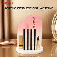 Présentoir de Comptoir Esthétique Moderne Écologique pour Salon de Beauté, Organisateur LED en Acrylique Poli pour Maquillage et Cils, Personnalisable