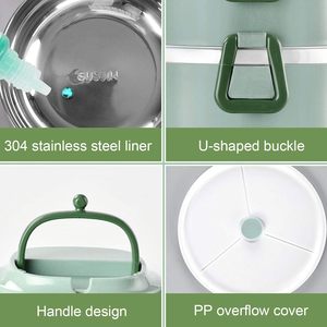 Boîte à lunch isotherme portable en acier inoxydable personnalisée, double compartiment, anti-fuite, avec bol à soupe et couverts, conteneur alimentaire Bento – Vente en gros - Product Image 3