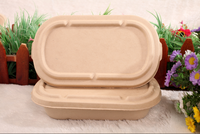 Oasis-Bol Togo à salade de fruits en fibre de bambou jetable de 1000ml, couvercle robuste et anti-fuite, pour le camping, vente en gros