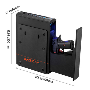 Gun Safe Slider Handgun Safe Fingerprint Password Key 3 Way Quick Access Lighting For 1 Pistol - Product Image 2