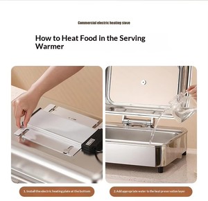 Calentador de Alimentos para Buffet, Tipo Chafing Dish, de Acero Inoxidable, para Servicio de Buffet en Hoteles y Restaurantes, Modelo LT-128 - Product Image 3