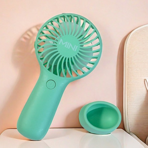 Mini Portable Handheld Fan Rechargeable <b>Battery</b> <b>Operated</b> With Stand For Outdoor Use Candy Color 5W DC Motor - Product Image 4