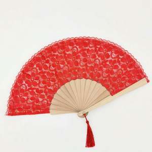 Éventail pliant en bois brodé coloré de 23 cm, style chinois ancien – Cadeau promotionnel écologique pour mariage et fête - Product Image 6