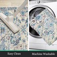 Leicht zu Reinigender Persischer Bedruckter Teppich Vintage Waschbarer Schlafzimmer Weicher Bodenteppich Maschinenwaschbarer Wohnzimmerteppich