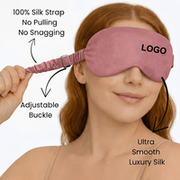 Masque de sommeil chaud et froid lesté en soie avec sangles réglables, 100 % soie de mûrier, occultant, avec technologie de billes de gel