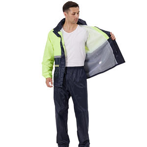 Ensemble de vêtements de travail imperméables légers (1,2 kg) à blocs de couleur pour l'extérieur, idéal pour le camping, taille universelle adulte, en polyester et PVC - Product Image 3