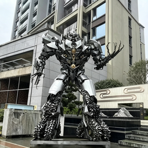 Scultura Robot Mecha Giallo Gigante Personalizzato con Parti di <span class=keywords><strong>Auto</strong></span> per Esposizioni in Parchi a Tema, Statua <span class=keywords><strong>d</strong></span>'Azione Sci-Fi - Produzione in Fabbrica - Product Image 3