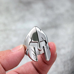 Stainless Steel Men's <b>Ring</b> Mask Shape Hip Hop Style Geometric Design Gift Jewelry - Product Image 1
