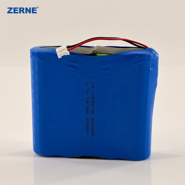 High Capacity Rechargeable 3.7V 8000mAh 18650 4P Li-ion Battery Pack for LED Light Power Bank
