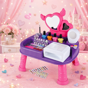 Ensemble de jeu de manucure pour enfants avec lampe de séchage des ongles, miroir et vernis à ongles, station de salon de <span class=keywords><strong>beauté</strong></span>, cadeau pour filles - Product Image 4