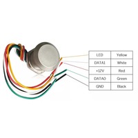 Lector de Tarjetas de Identificación Integrado en un Mini Sistema de Control de Acceso, Cabezal de Lectura Impermeable Wiegand 26, Ibutton RFID 125kHz ISO 11784