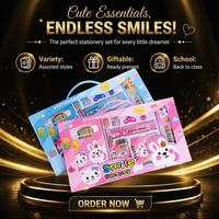 Boîte cadeau en carton personnalisée pour fournitures scolaires pour enfants, ensemble de fournitures scolaires pour la rentrée scolaire, boîte en papier imprimée