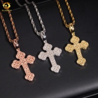 Pendentif Croix Hip Hop en Moissanite Argent 925, Pendentif Croix Glacé avec Certificat GRA