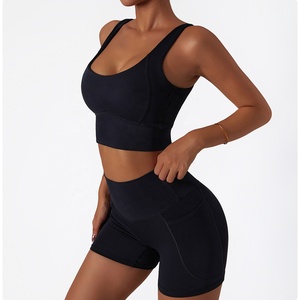 Conjunto de Leggings Cortos y Top <span class=keywords><strong>para</strong></span> Mujer, Cintura Alta, <span class=keywords><strong>para</strong></span> Gimnasio, Fitness y <span class=keywords><strong>Yoga</strong></span> - Product Image 5
