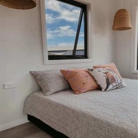 Norvégien moderne voyage homme confortable conteneur en gros bois journal préfabriqué petite maison roues remorque Villa Application