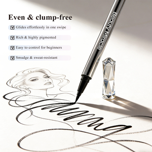 Vente directe usine – Eyeliner gel noir scintillant longue tenue, waterproof et anti-bavures, à base de minéraux - Product Image 3
