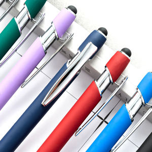 Venta caliente Colorido Prensa Acción Metal Oficina Uso Bolígrafo Con Logotipo Personalizado - Product Image 2