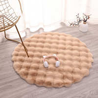 Tapis rond en fausse fourrure de mouton, fabrication machine, moderne et haut de gamme, luxueux, doux et moelleux, pour la maison, le salon, la chambre à coucher, le chevet.