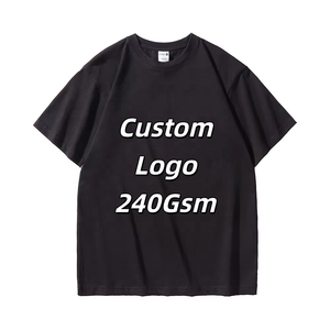 เสื้อยืดโอเวอร์ไซส์ผ้าฝ้าย 100% 240gsm สกรีนโลโก้ตามสั่ง สำหรับผู้ชาย  โรงงานผลิตเสื้อผ้าเปล่าแบบ OEM ODM ขายส่งเสื้อผ้าสตรีทแวร์ - Product Image 2
