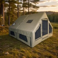 Tente de camping gonflable en toile 3x4m 210g TC Coton avec cheminée pour le camping en forêt