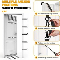 Juego de Bandas de Resistencia Apilables de Látex RS 75LBS con Anclaje para Puerta y Asas de Espuma para Entrenamiento de Fuerza y Fitness en Casa
