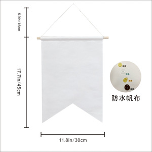 Drapeau personnalisable Toptop en toile vierge 11,8 po x 17,7 po, bannière décorative imperméable pour la décoration murale de la maison - Product Image 1