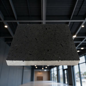 Plaques de plafond en fibre minérale classiques de couleur noire, résistantes à l'acoustique et à l'humidité, pour cinéma, musée, bureau, restaurant - Product Image 1