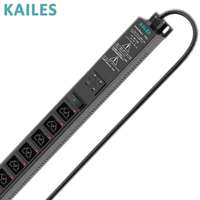 KAILES (KLS) Série PDU Basique 32A Monophasé 24 Bits C39 AC Vertical en Tôle Noire – Racks de Distribution d'Énergie Économiseurs d'Espace