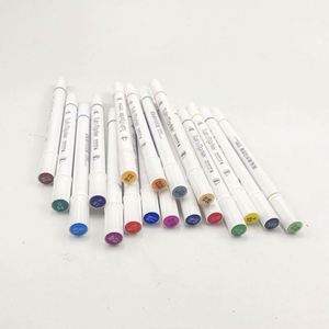 Ensemble de marqueurs à double pointe à séchage rapide, pointe ronde en fibre, pointe biseautée, encre à l'alcool, avec logo personnalisé - Product Image 1