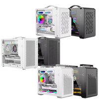 Boîtier PC Gamer-X OEM Full Tower MicroATX ITX pour jeux, éclairage RGB personnalisable, refroidissement par eau, ports avant en acier, panneau latéral avec fenêtre
