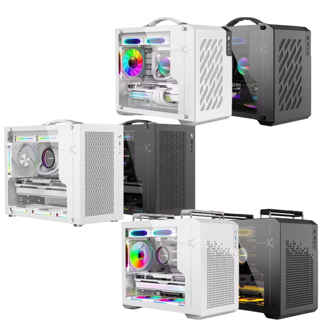 Gamer-X OEM Full Tower MicroATX ITX Gaming PC Case Customizable RGB Lighting Water Cooling Steel Front Ports Side Panel Window